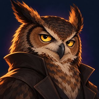 Night Owl Psych: an owl in a detective coat